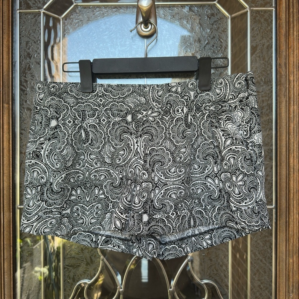 Express Black and White High Waist Shorts